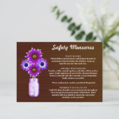 Carte D'accompagnement Mesure de sécurité pour pot Mason à fleurs violet  (Debout devant)
