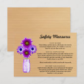 Carte D'accompagnement Mesure de sécurité pour pot Mason à fleurs violett (Devant / Derrière)