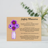 Carte D'accompagnement Mesure de sécurité pour pot Mason à fleurs violett (Debout devant)