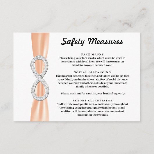 Carte D'accompagnement Mesures de sécurité à l'infini en diamant à ruban  (Devant)