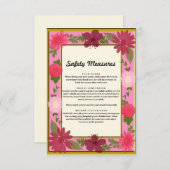 Carte D'accompagnement Mesures de sécurité botanique rose chic (Devant / Derrière)