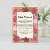 Carte D'accompagnement Mesures de sécurité botanique rose chic (Debout devant)