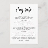 Carte D'accompagnement Mesures de sécurité | Covid-19 Modern Script Maria (Devant)