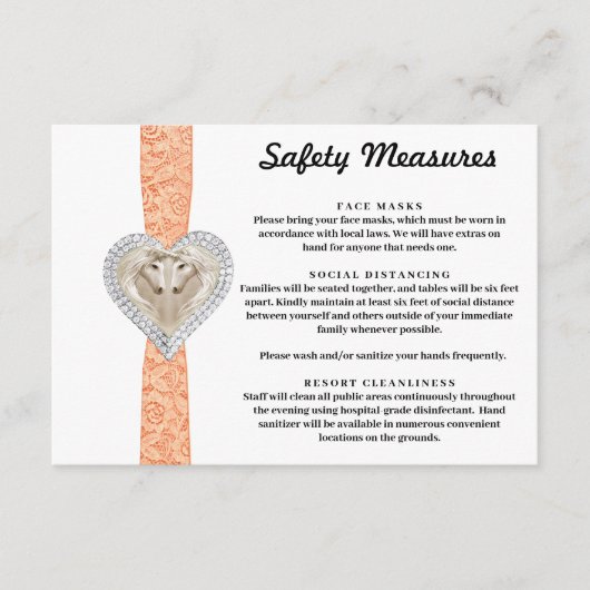 Carte D'accompagnement Mesures de sécurité de la dentelle orange licorne (Devant)