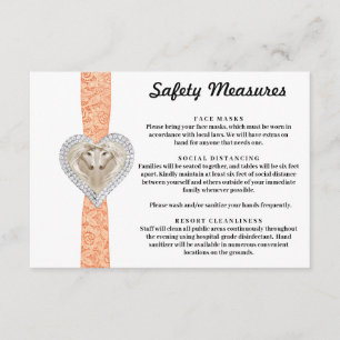 Carte D'accompagnement Mesures de sécurité de la dentelle orange Unicorne