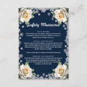 Carte D'accompagnement Mesures de sécurité de Noël flocon de neige roses (Devant)