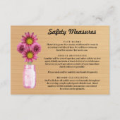 Carte D'accompagnement Mesures de sécurité des jarres en bois rose rose r (Devant)