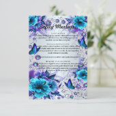 Carte D'accompagnement Mesures De Sécurité Des Mariages Floraux Et Papill (Debout devant)