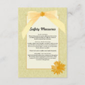 Carte D'accompagnement Mesures de sécurité des Mariages floraux jaunes (Devant)