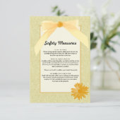 Carte D'accompagnement Mesures de sécurité des Mariages floraux jaunes (Debout devant)