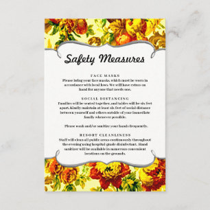 Carte D'accompagnement Mesures de sécurité des Mariages printaniers color