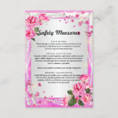 Carte D'accompagnement Mesures De Sécurité Des Roses Et Des Perles Roses (Devant)