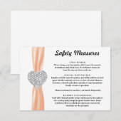 Carte D'accompagnement Mesures de sécurité Diamond Heart Orange Ribbon (Devant / Derrière)