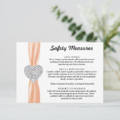 Carte D'accompagnement Mesures de sécurité Diamond Heart Orange Ribbon (Debout devant)