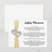 Carte D'accompagnement Mesures de sécurité Diamond Hearts Ruban Jaune (Devant / Derrière)
