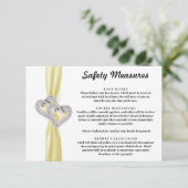 Carte D'accompagnement Mesures de sécurité Diamond Hearts Ruban Jaune (Debout devant)