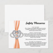 Carte D'accompagnement Mesures de sécurité du cœur infini avec ruban oran (Devant / Derrière)