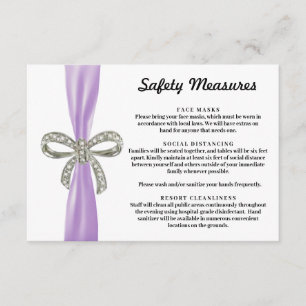Carte D'accompagnement Mesures de sécurité du nœud diamant à ruban violet