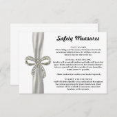 Carte D'accompagnement Mesures de sécurité du ruban blanc diamant bow (Devant / Derrière)
