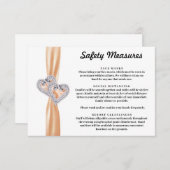 Carte D'accompagnement Mesures de sécurité du ruban orange Diamond Hearts (Devant / Derrière)