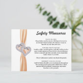 Carte D'accompagnement Mesures de sécurité du ruban orange Diamond Hearts (Debout devant)