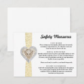 Carte D'accompagnement Mesures de sécurité en dentelle jaune Licorne (Devant / Derrière)