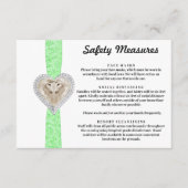 Carte D'accompagnement Mesures de sécurité en dentelle verte licorne (Devant)