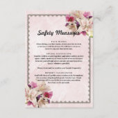 Carte D'accompagnement Mesures de sécurité en marbre rose fleur de lys bl (Devant)