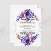 Carte D'accompagnement Mesures De Sécurité Florale De L'Aquarelle Violett (Devant / Derrière)