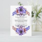 Carte D'accompagnement Mesures De Sécurité Florale De L'Aquarelle Violett (Debout devant)