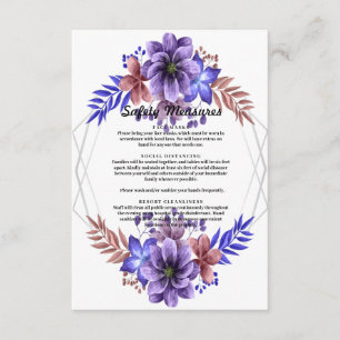 Carte D'accompagnement Mesures De Sécurité Florale De L'Aquarelle Violett