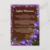 Carte D'accompagnement Mesures de sécurité florales violettes en bois fon (Devant)