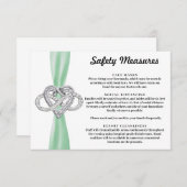 Carte D'accompagnement Mesures de sécurité Green Ribbon Infinity Heart (Devant / Derrière)