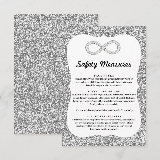Carte D'accompagnement Mesures de sécurité Infinity Diamond Pailleté Arge (Devant / Derrière)