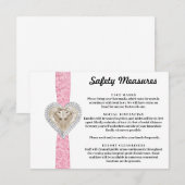 Carte D'accompagnement Mesures de sécurité Licorne Rose à Dentelle (Devant / Derrière)