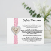 Carte D'accompagnement Mesures de sécurité Licorne Rose à Dentelle (Debout devant)