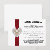 Carte D'accompagnement Mesures de sécurité Licorne Rouge en dentelle (Devant / Derrière)