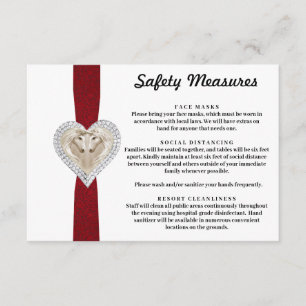 Carte D'accompagnement Mesures de sécurité Licorne Rouge en dentelle