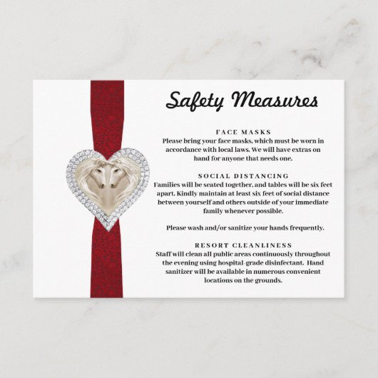 Carte D'accompagnement Mesures de sécurité Licorne Rouge en dentelle (Devant)