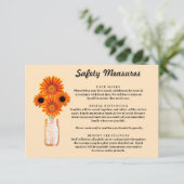Carte D'accompagnement Mesures de sécurité pour le pot Mason aux fleurs d (Debout devant)