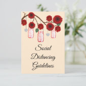 Carte D'accompagnement Mesures de sécurité pour le pot Mason aux fleurs r (Debout devant)