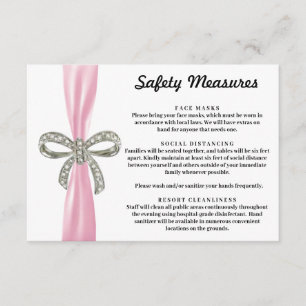 Carte D'accompagnement Mesures de sécurité pour le ruban rose en diamant