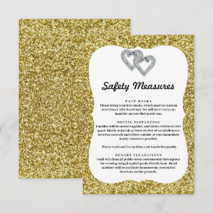 Carte D'accompagnement Mesures de sécurité pour les cœurs en diamant avec