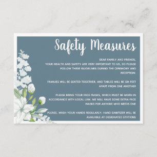 Carte D'accompagnement Mesures de sécurité pour les fleurs blanches roman