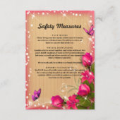Carte D'accompagnement Mesures de sécurité pour papillon floral rose en b (Devant)