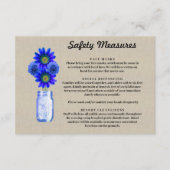 Carte D'accompagnement Mesures de sécurité pour pot en verre Mason à fleu (Devant)