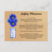 Carte D'accompagnement Mesures de sécurité pour pot en verre Mason à fleu (Devant)