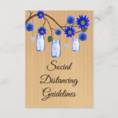 Carte D'accompagnement Mesures de sécurité pour pot Mason à fleurs bleues (Devant)