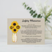 Carte D'accompagnement Mesures de sécurité pour pot Mason à fleurs jaunes (Debout devant)