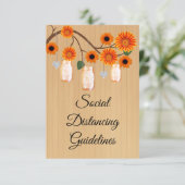 Carte D'accompagnement Mesures de sécurité pour pot Mason à fleurs orange (Debout devant)